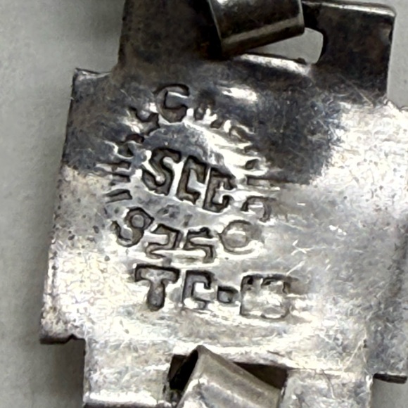 Taxco Modernist Sterling Silver Necklace & Bracelet Set Vintage Signed - Picture 8 of 10